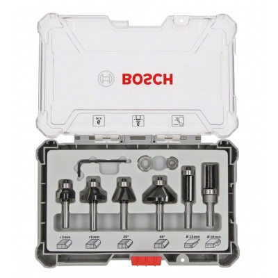 BOSCH 6 mm Saplı Profesyonel Ahşap Freze Bıçak Seti 6 Parça (2607017468)