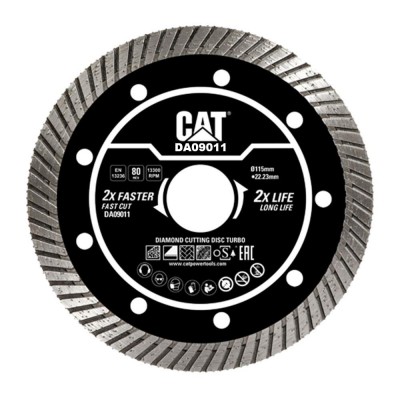 CAT DA09011 115mm Profesyonel Beton, Tuğla, Parke Taşı Elmas Kesme Diski (Turbo Kanallı Kenar)