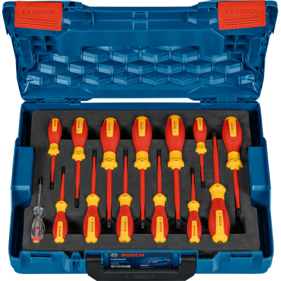BOSCH Profesyonel İzoleli 1000 Volt 14 Parça Tornavida Seti (1600A02NF9)