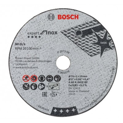 BOSCH 76 mm Inox Kesme Taşı 5'li Paket (GWS 12V-76 İçin)