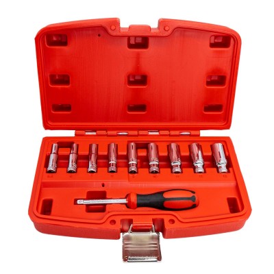 CETA-FORM C04-10PH0 Altı Köşe Derin Lokma Anahtar Takımı 10 Parça 1/4''