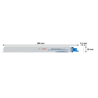 BOSCH PRO S 1237 HBF Metal Kesimi İçin Tilki Kuyruğu Testere Ucu 300 mm
