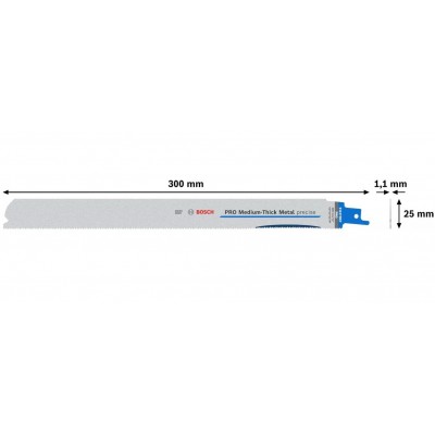 BOSCH PRO S 1237 BEF Metal Kesimi İçin Orta Hizmet Tilki Kuyruğu Testere Ucu 300 mm