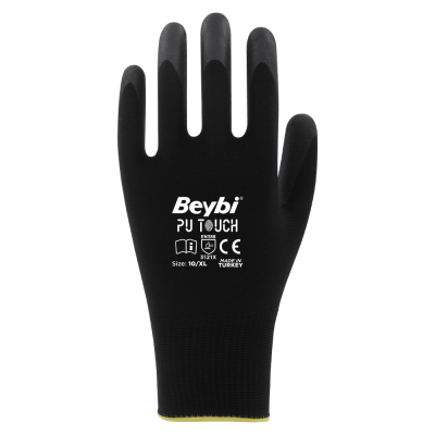 BEYBİ PU TOUCH 8 Numara Pu Kaplı Siyah İş Eldiveni