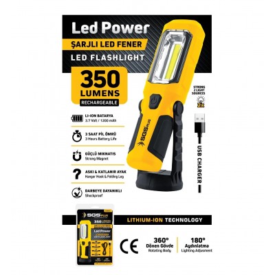 SGS 5054 ŞARJLI LED FENER 350 LÜMEN