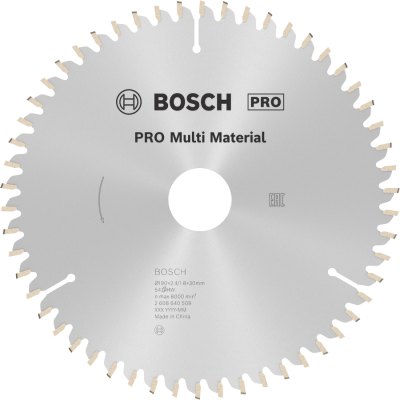 BOSCH Pro MultiMaterial 190x30x2,8 mm 54 Diş Elmas Daire Testere Bıçağı