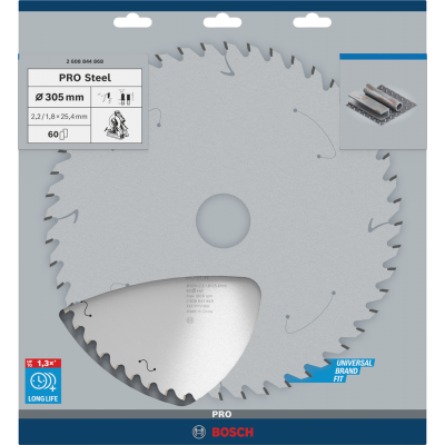BOSCH PRO Steel 305X2.2x25.4 mm 60 Diş Elmas Uçlu Metal Kesme Testeresi