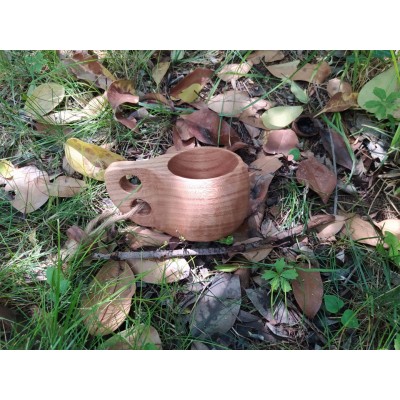 Ceviz Ağacından Yapılmış El Oyması Kuksa Bardak