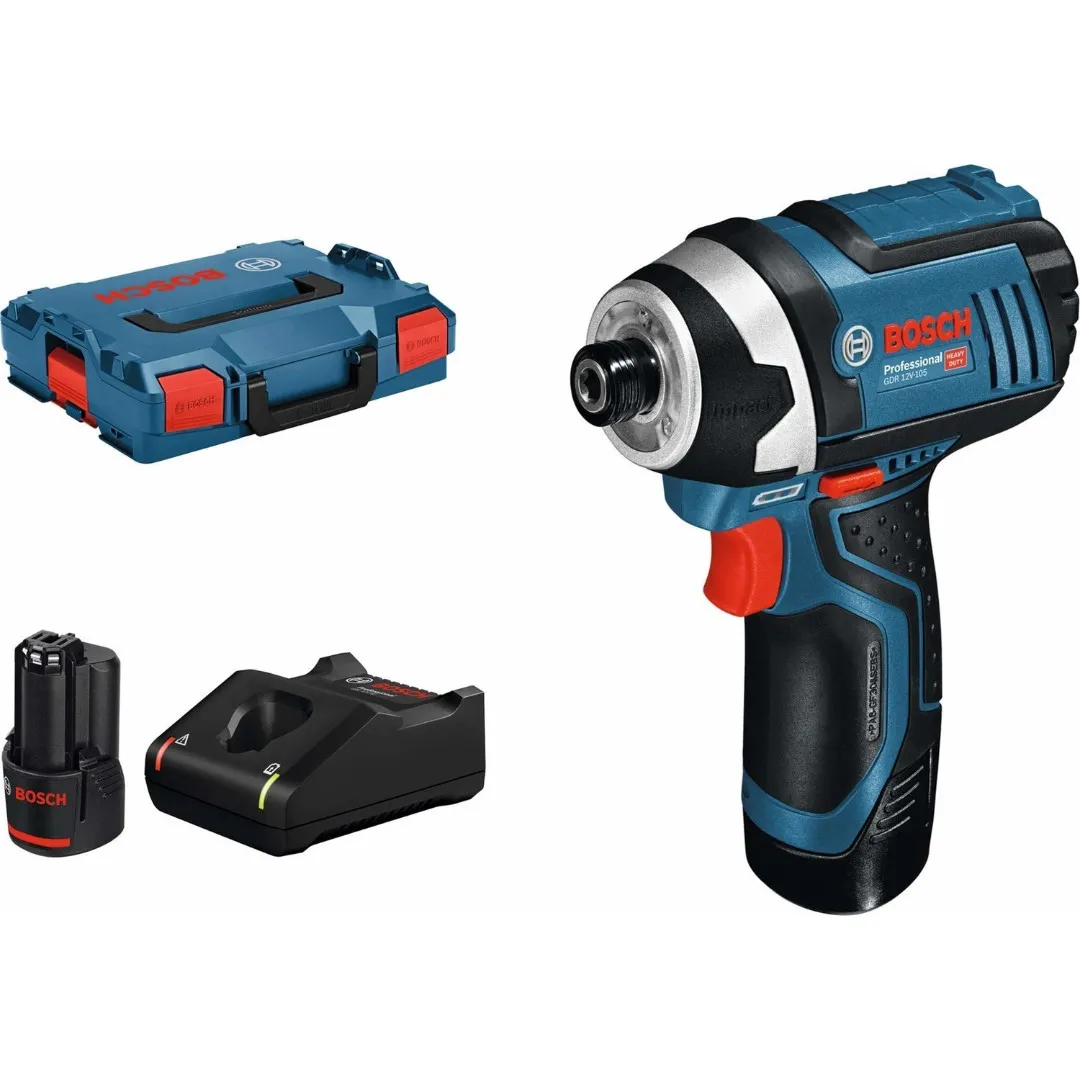Bosch Gdr 12V-105 2 Ah Çift Akülü Şarjlı Darbeli Somun Sıkma 