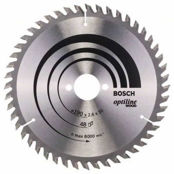 BOSCH Optiline Wood 190 mm 48 Diş 2'li Ahşap Elmas Daire Testere Bıçağı