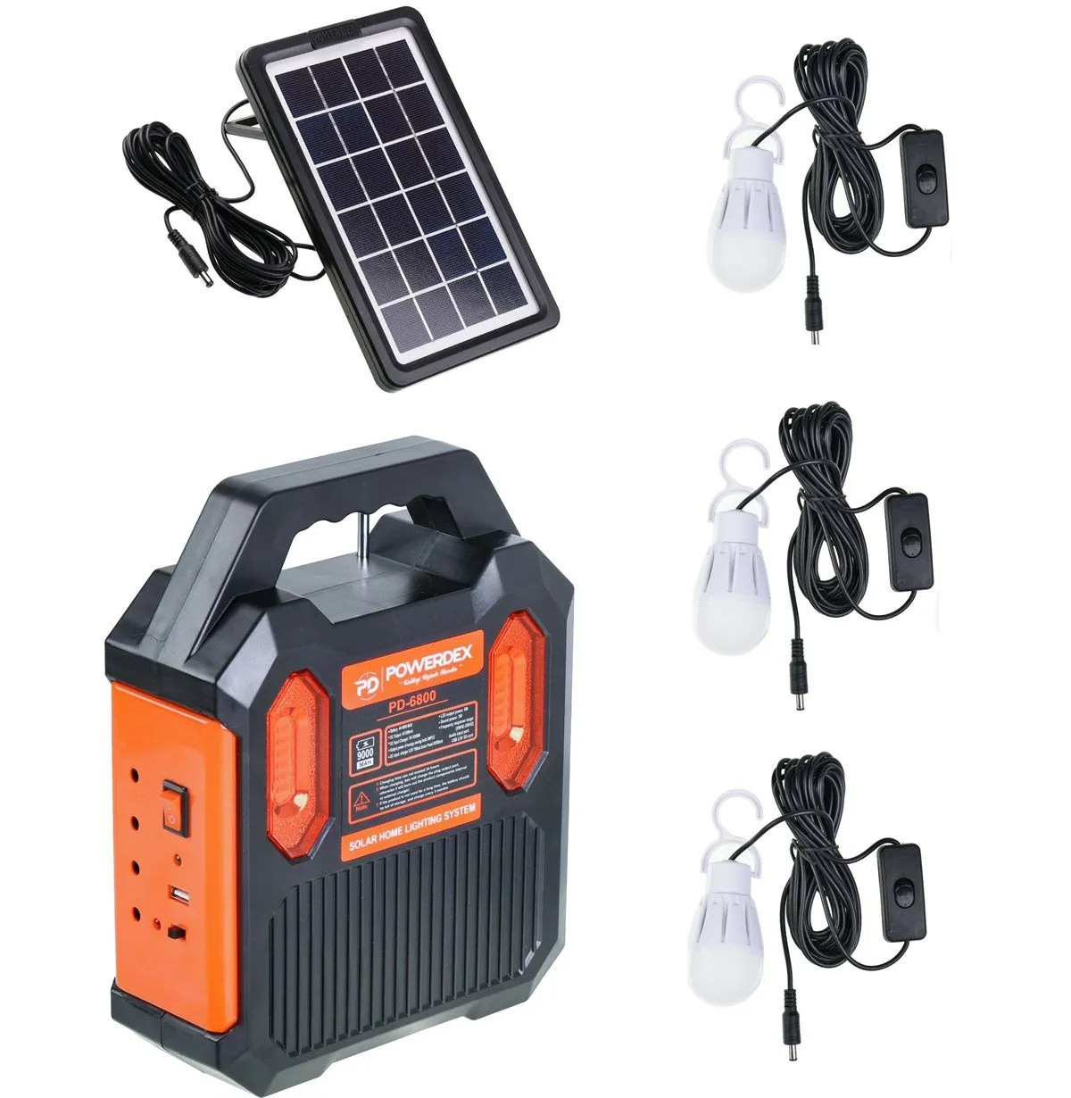 POWERDEX FM USB Bluetooth'lu Solar Sistemli El Feneri (PD-6800)