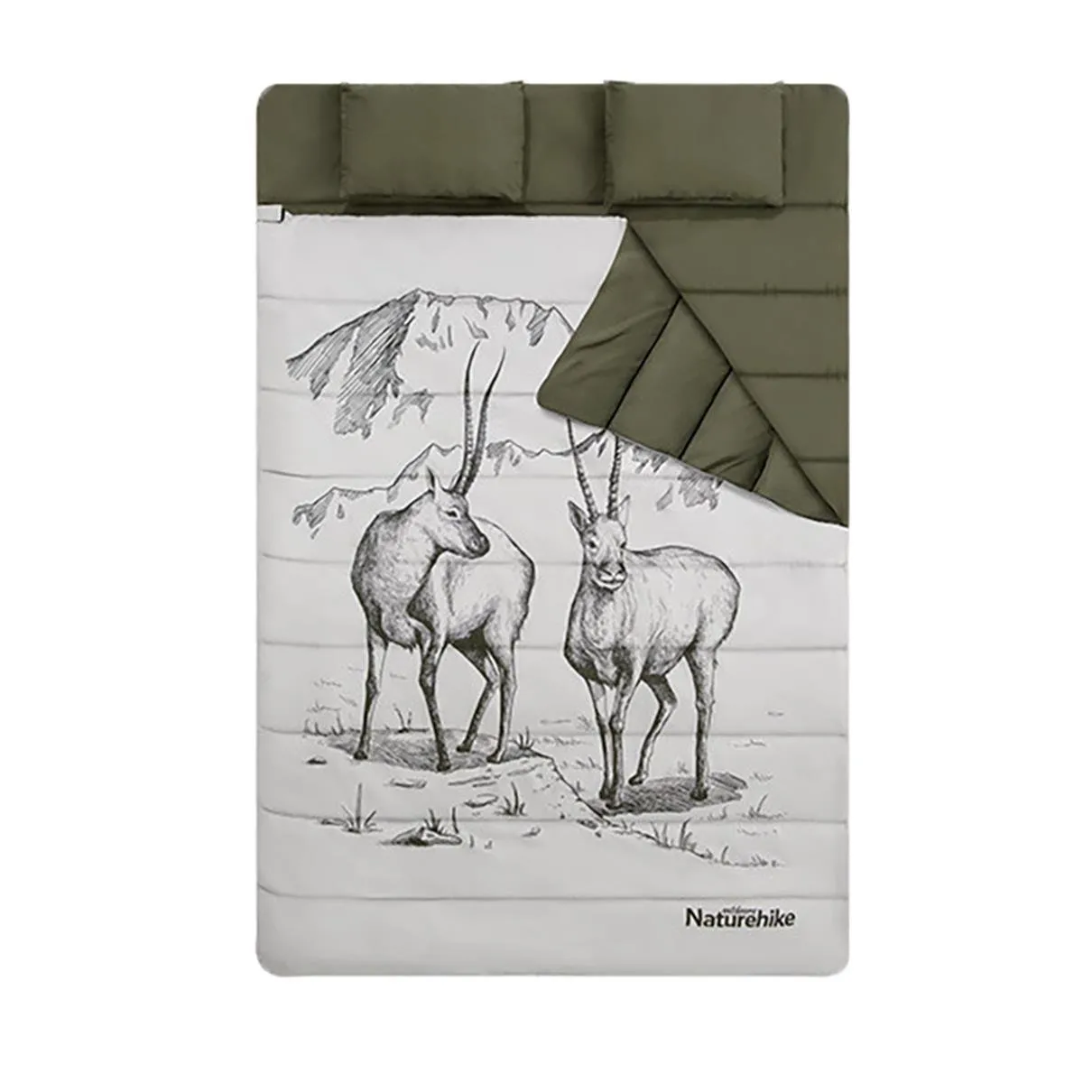 Naturehike Zarf Tarzı Yastıklı Çift Kişilik Pamuklu Uyku Tulumu ( Tibetan Antelope )