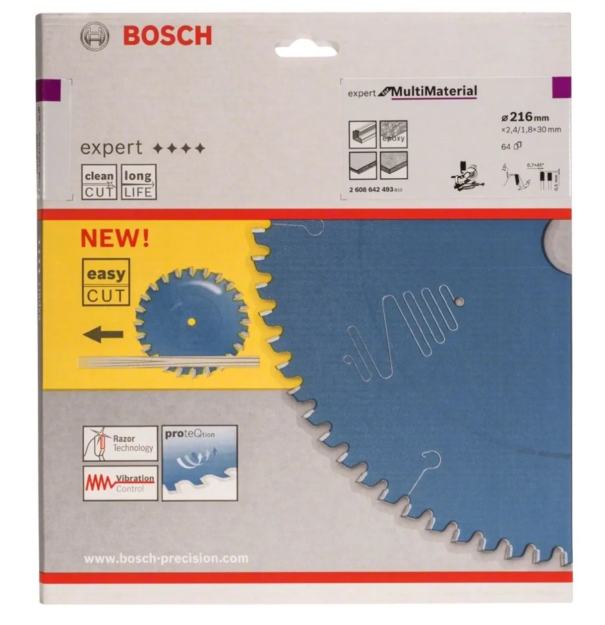 BOSCH Expert for Multimaterial 216x30x2.4 mm 64 Diş Aluminyum Elmas Daire Testere (2608642493)