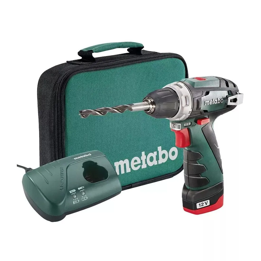METABO POWERMAXX BS 12 Volt 2,0 Amper Bez Çantalı Tek Akülü Matkap