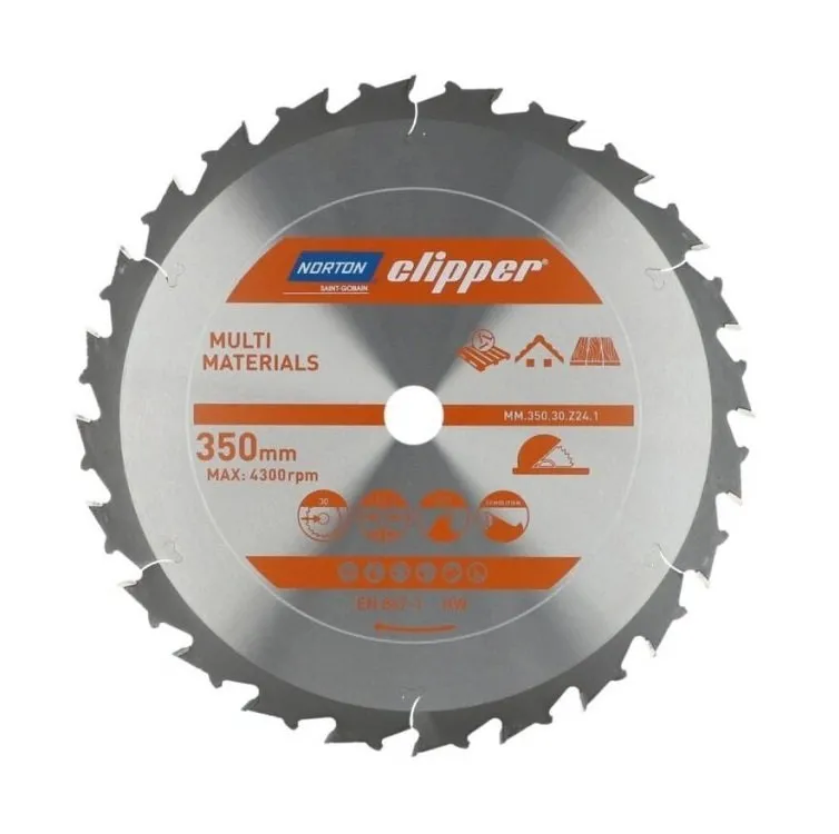 NORTON Clipper Ahşap için 350x30 mm 24 Diş Elmas Daire Testere Bıçağı