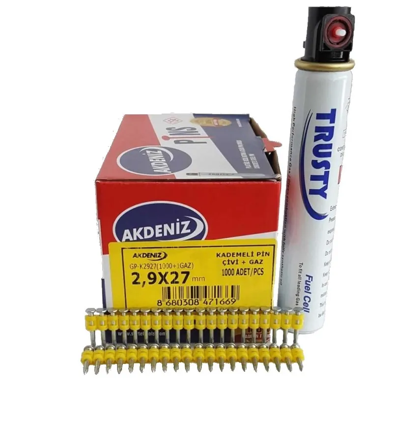 AKDENİZ Gazlı Beton Çivi Çakma Makina için Yedek Çivi 2.9 x 27 mm