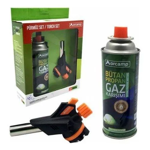 Orcamp Kamp Kartuş Tüp 227gr + Çakmaklı Pürmüz Set Orgaz - Kts227 + Cx-500 