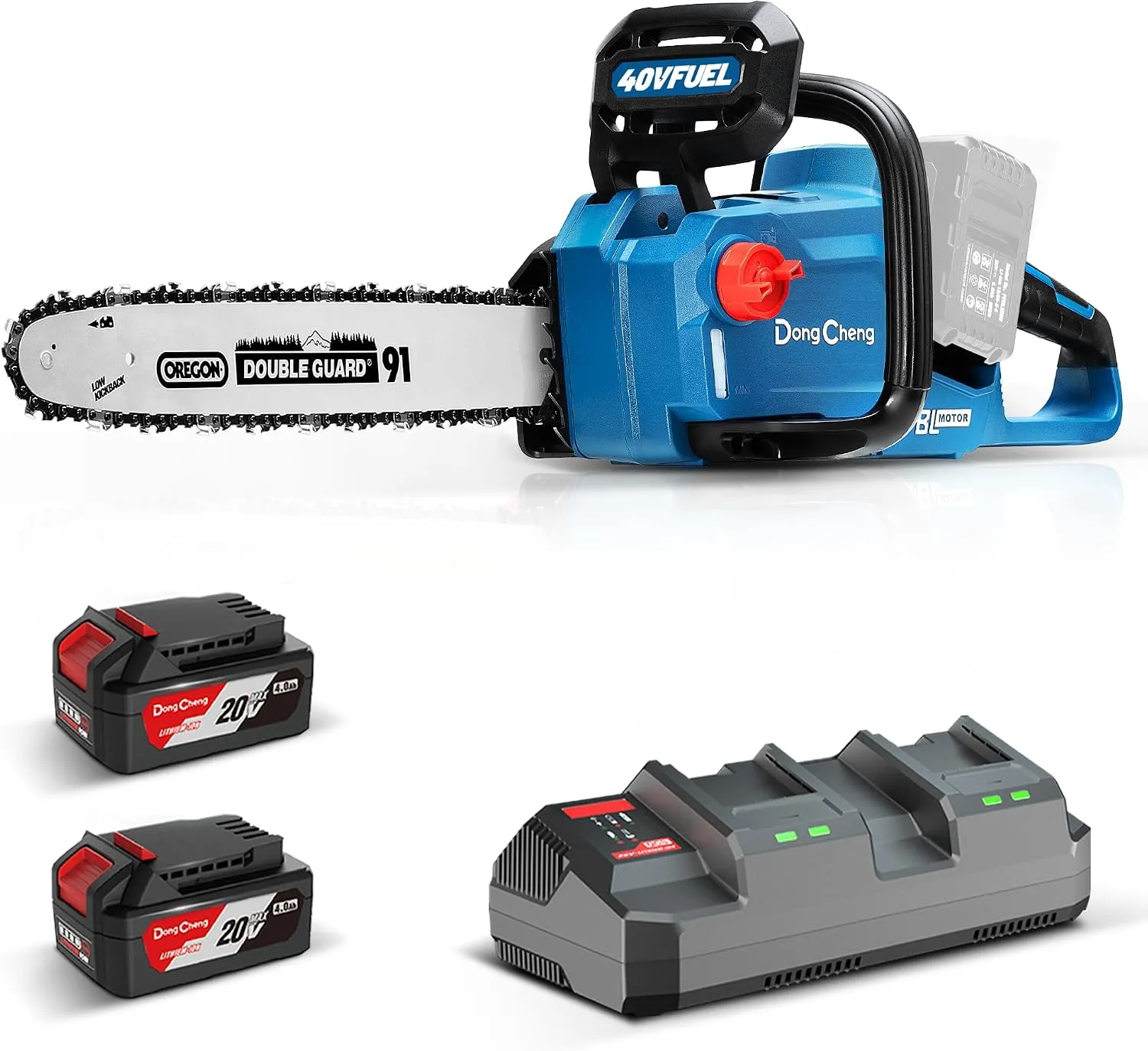 DONG CHENG DCCS40161 20 Volt 5.0 Amper Çift Akülü 40 cm Zincirli Testere