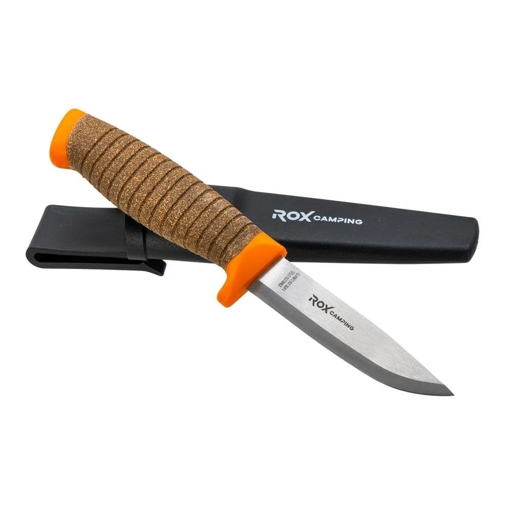 ROX CAMPING 0321 Busch Craft Plus Paslanmaz Çelik Kamp Bıçağı (Turuncu)